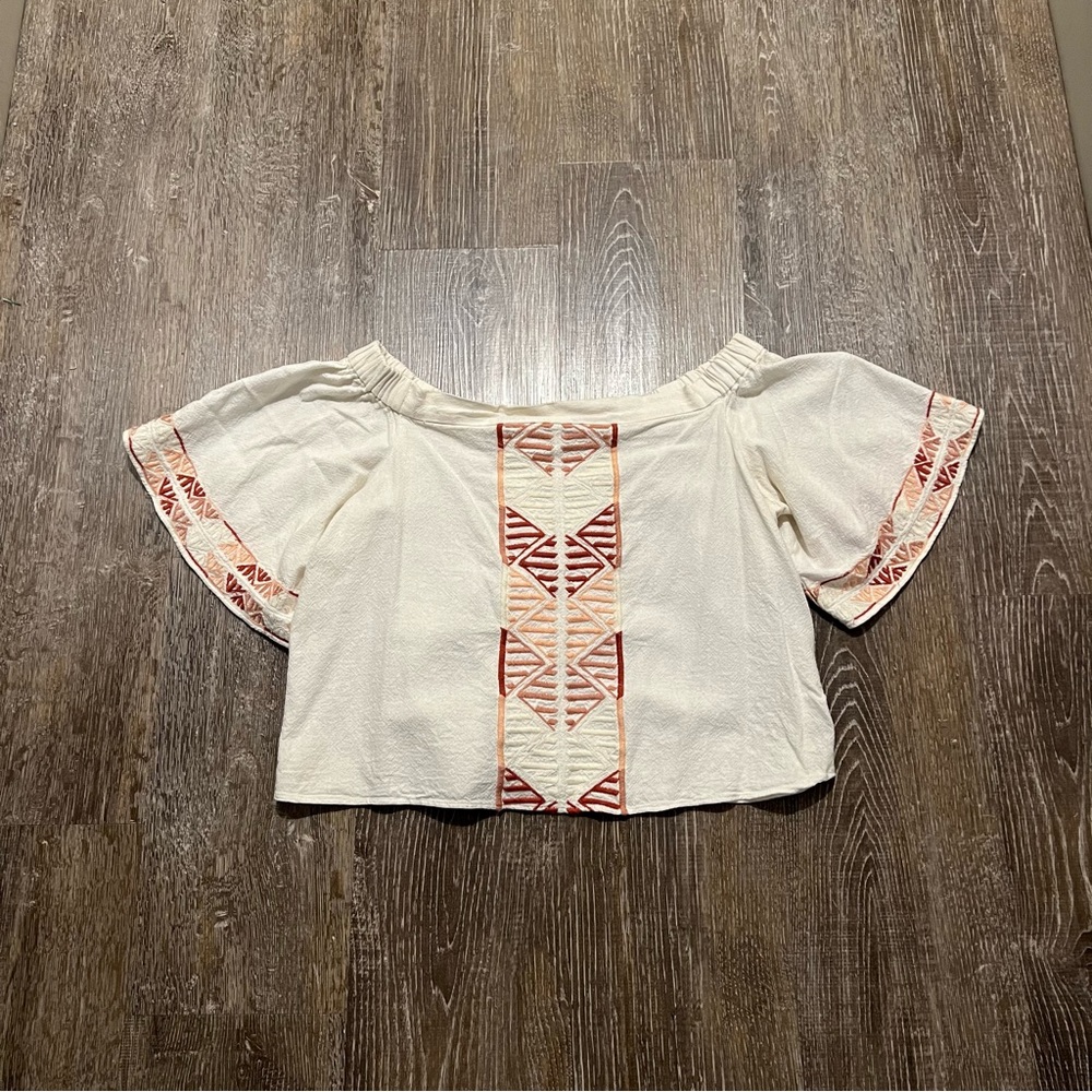 Off the Shoulder Embroidered Top